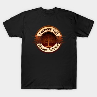 Forever Fall, Always Autumn Tree Badge T-Shirt